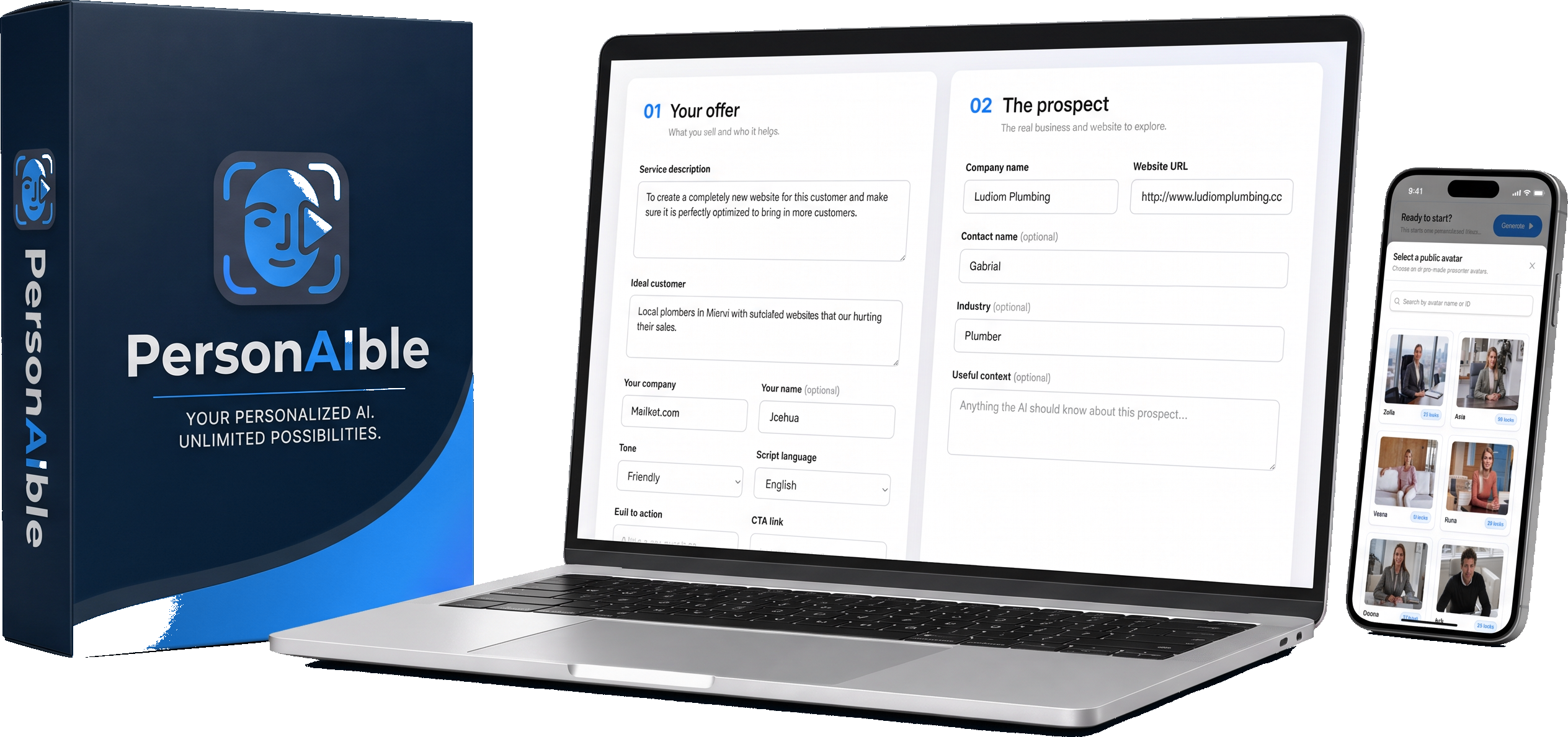 PersonAIble done-for-you personalized video software โ box, desktop and mobile app